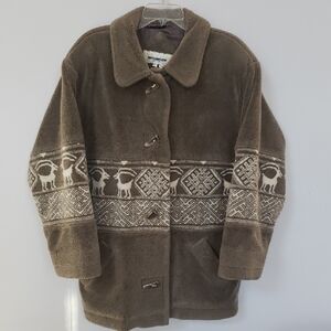 Mulberry Street Teddy Coat Womens L  Goat Alpine Design Outdoors Cabincore Cozy